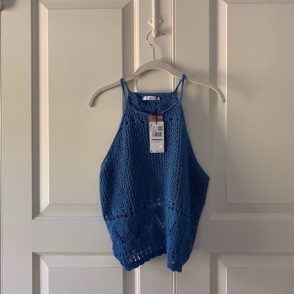 Mango - Open Back Crochet Halter Top, Size S (NWT) - Picture 6 of 7